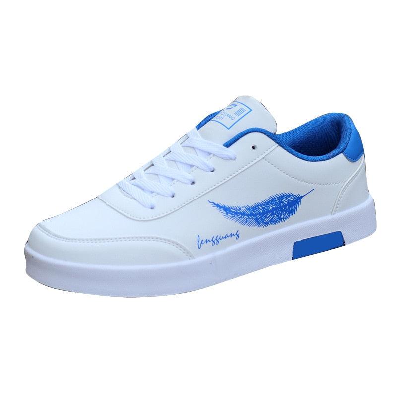 Men's White Breathable Sport Sneakers – Non-Slip Running Shoes