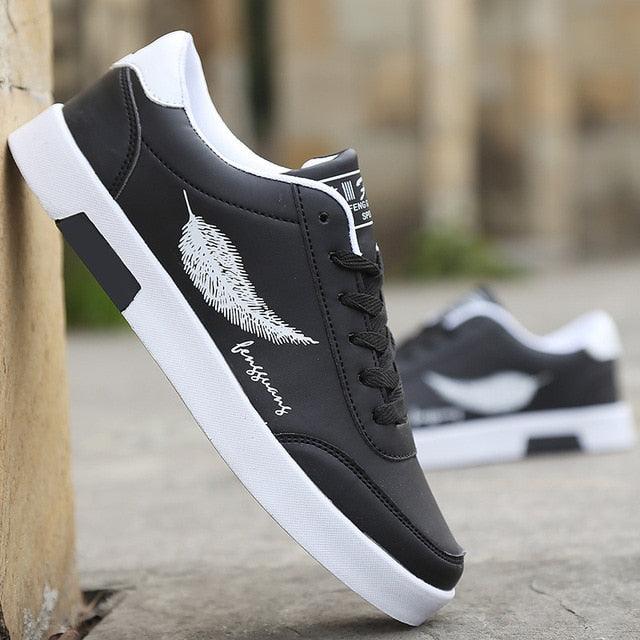 Men's White Breathable Sport Sneakers – Non-Slip Running Shoes