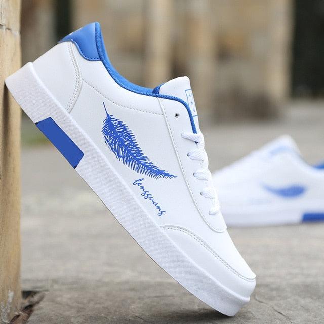 Men's White Breathable Sport Sneakers – Non-Slip Running Shoes